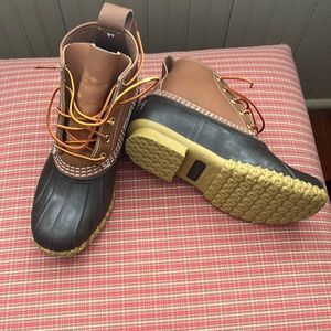 L.L. Bean “Bean Boots”, brown.  Medium width-like new.